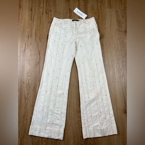 Kulson Italy Embroidered Floral Pants Size 44 Runs Small S 4–6